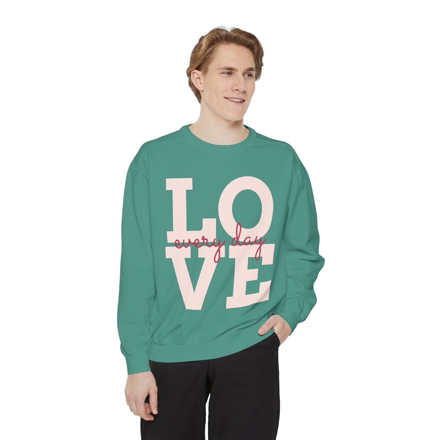 Love Everyday Unisex Sweatshirt - Self Love Texting Design - 80% Cotton Comfort - Winter Fashion