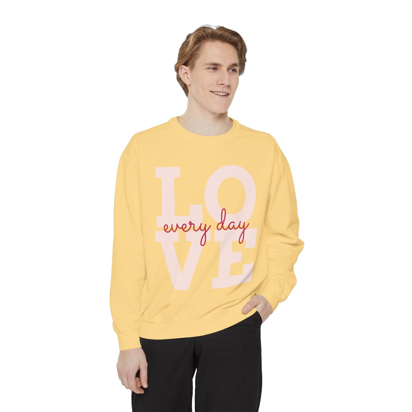 Love Everyday Unisex Sweatshirt - Self Love Texting Design - 80% Cotton Comfort - Winter Fashion