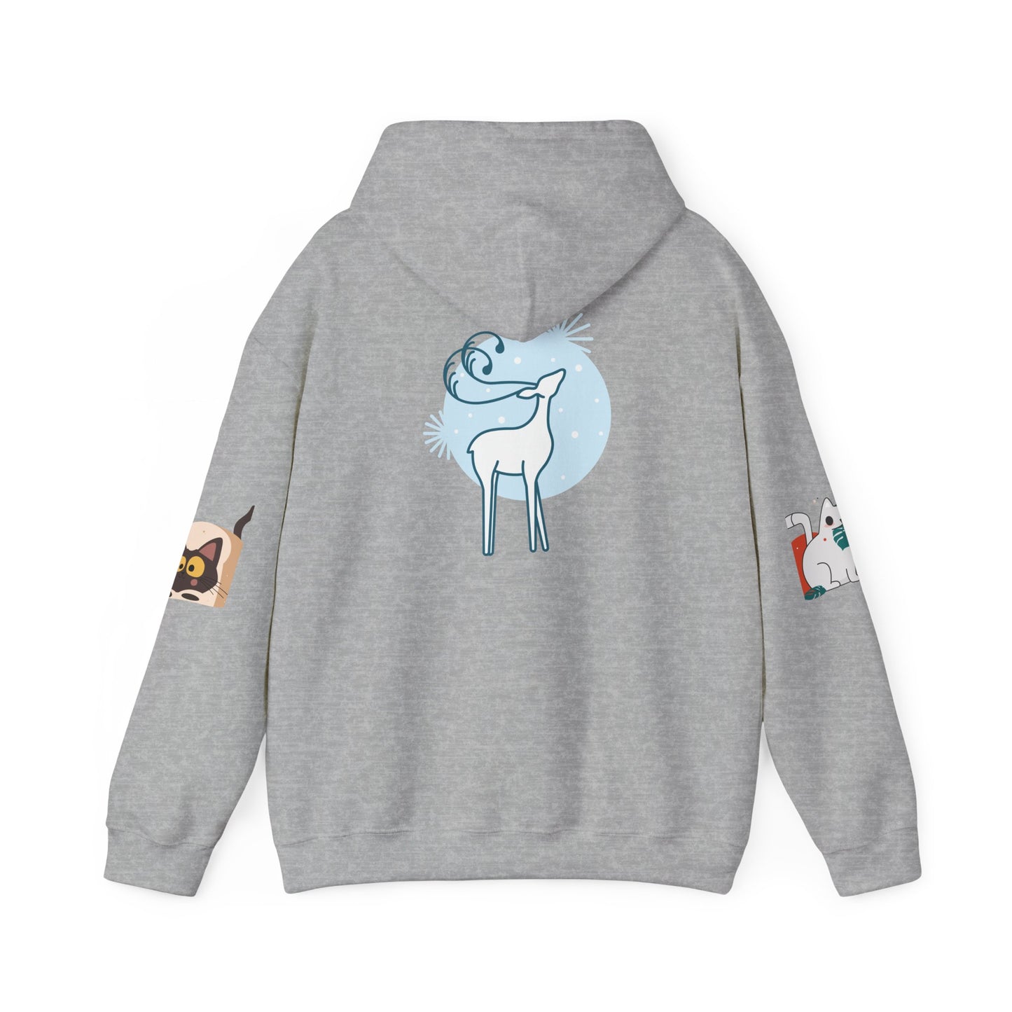 Christmas Winter Deer Hoodie with Let It Snow Design - Unisex