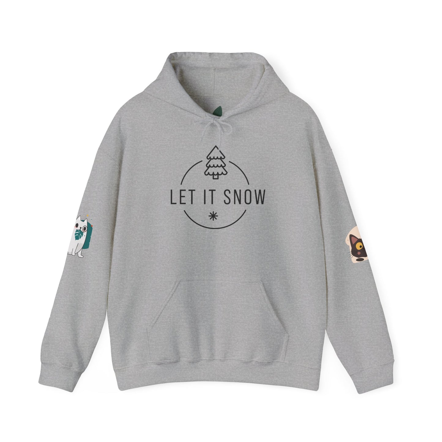 Christmas Winter Deer Hoodie with Let It Snow Design - Unisex